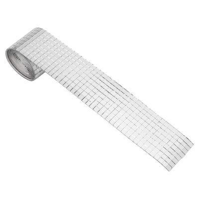 1600Pcs Self Adhesive Mirror Mosaic Sheet Adhesive Mosaic Square Glass Tile Sticker for Home Decorating Silver