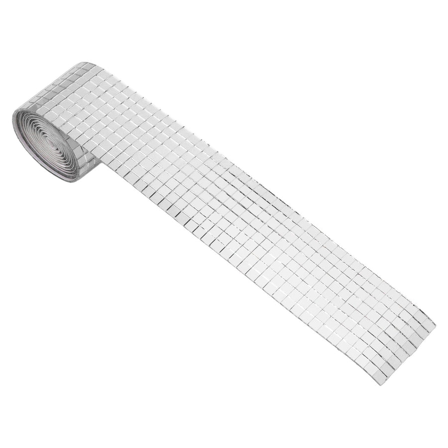 1600Pcs Self Adhesive Mirror Mosaic Sheet Adhesive Mosaic Square Glass Tile Sticker for Home Decorating Silver