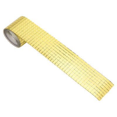 1600Pcs Self Adhesive Mirror Mosaic Sheet Adhesive Mosaic Square Glass Tile Sticker for Home Decorating Gold