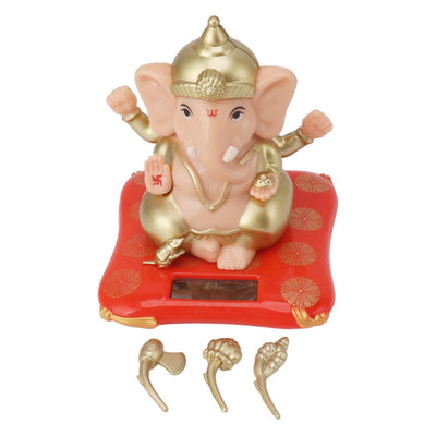 Solar Powered Ganesha Ornament Decoration Ornaments for Home Garden Car Dashboard
