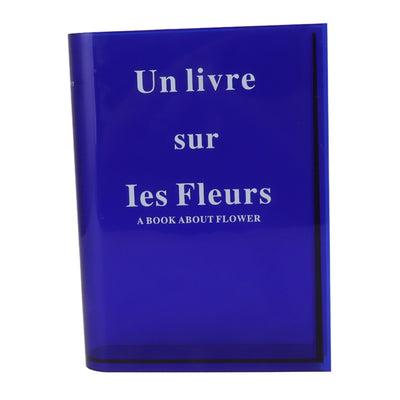 Book Vase for Flowers Acrylic Decorative Transparent Clear Book Shape Flower Vase for Home Living Room Office Blue