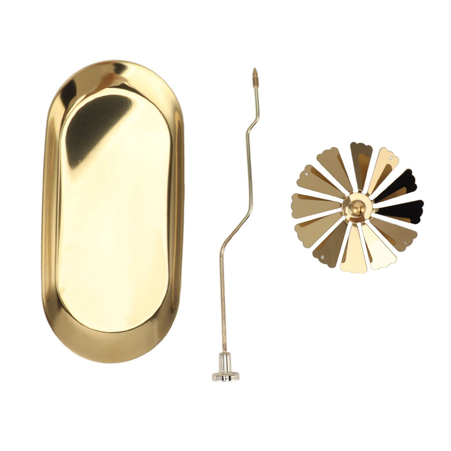 Rotating Candlestick Spinning Rotary Candle Holder Christmas Gift Oval Stainless Steel Tray