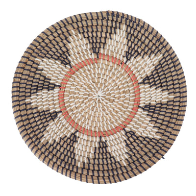 Round Grass Wall Ornaments 35cm Diameter Hand Knitting Hanging Woven Wall Baskets for Living Room Kitchen Style 2