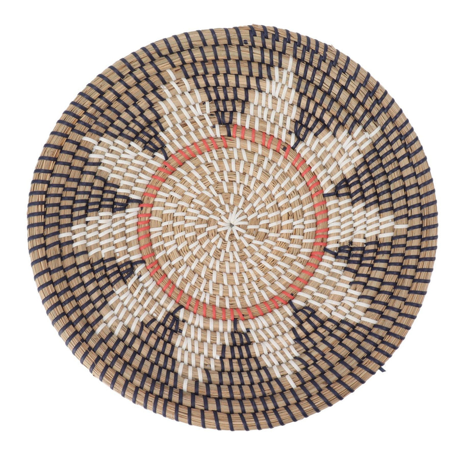 Round Grass Wall Ornaments 35cm Diameter Hand Knitting Hanging Woven Wall Baskets for Living Room Kitchen Style 2