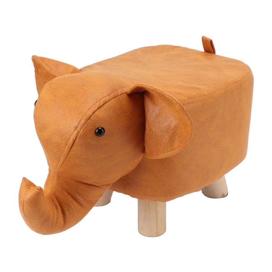 Animal Footstools Lovely Cartoon Innovative Elephant Upholstered Stool for Nursery Bedroom Playroom Living Room Decor Orange