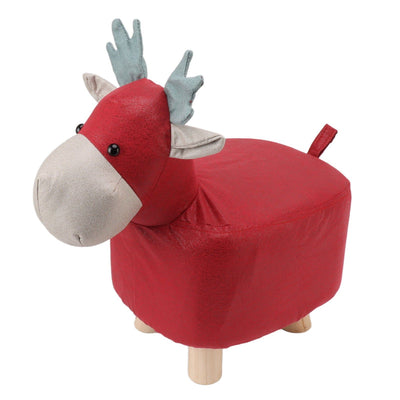 Animal Footstools Prevent Slip Cute Cartoon Giraffe Shape Soft Small Kids Stools for Home Red