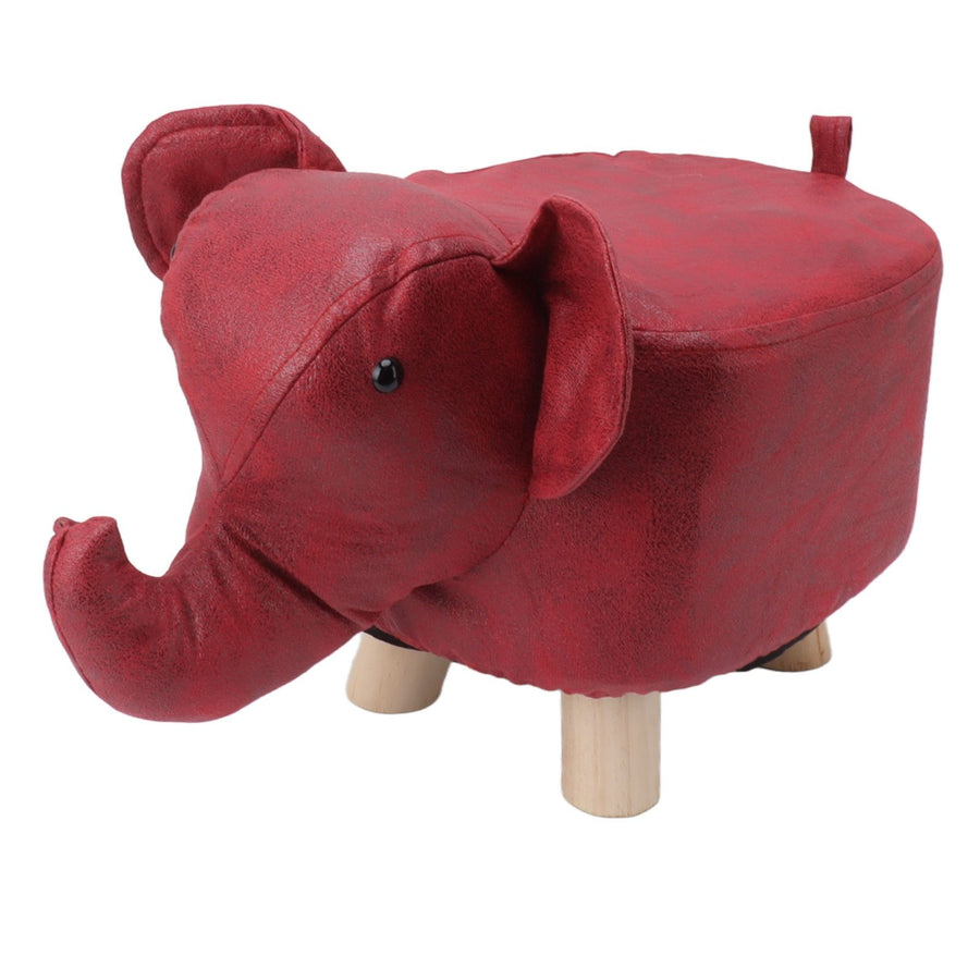 Animal Footstools Elephant Shaped Slip Resistant Silent Comfortable Stable Multi Purpose Cute Stool for Kids Red