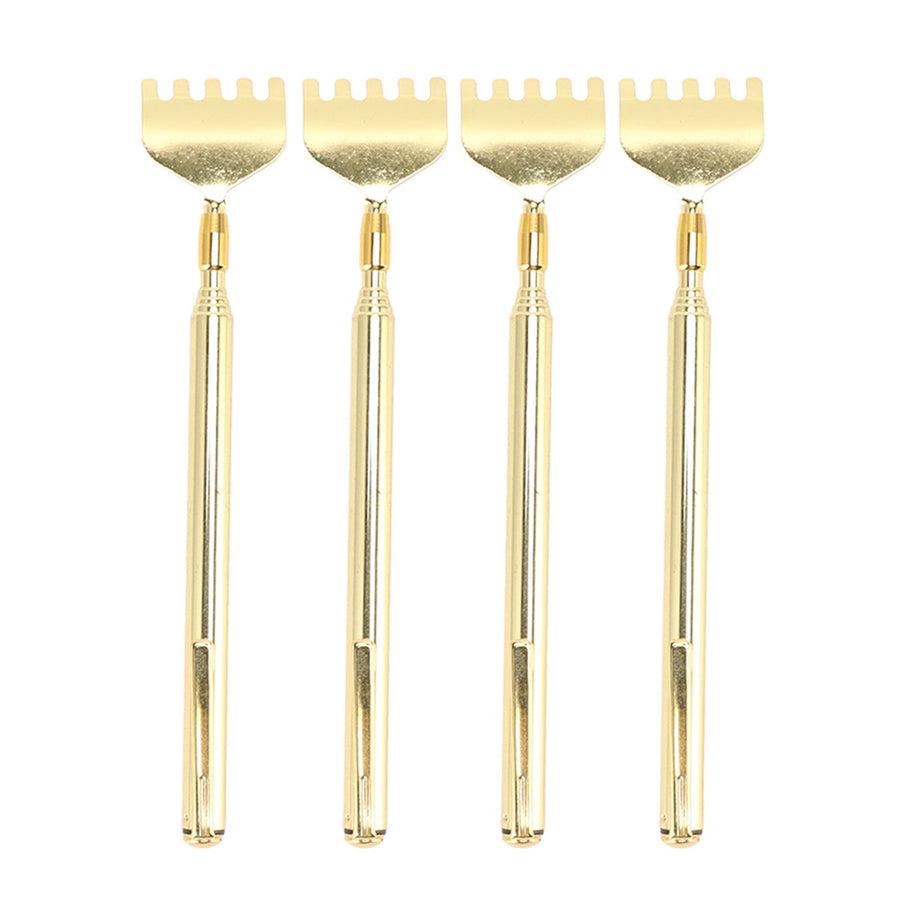 4PCS Extendable Back Scratcher Portable Stainless Steel Telescoping Back Scratcher for Massage
