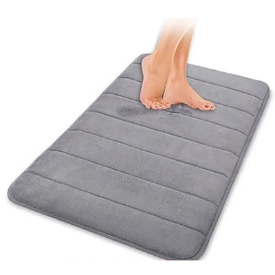 Bathroom Mat Water Absorbent Skid Resistance Thickened Soft Floor Rug Mat for Bathroom Kitchen Bedroom Light Gray 40x60CM