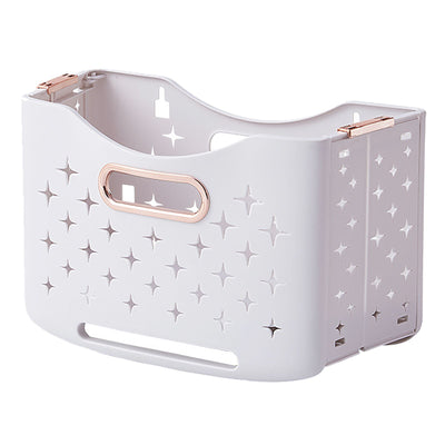 Collapsible Laundry Basket Portable Foldable Laundry Hamper Clothes Storage Organizer Basket for Home Hotel Rose Gold Single Basket