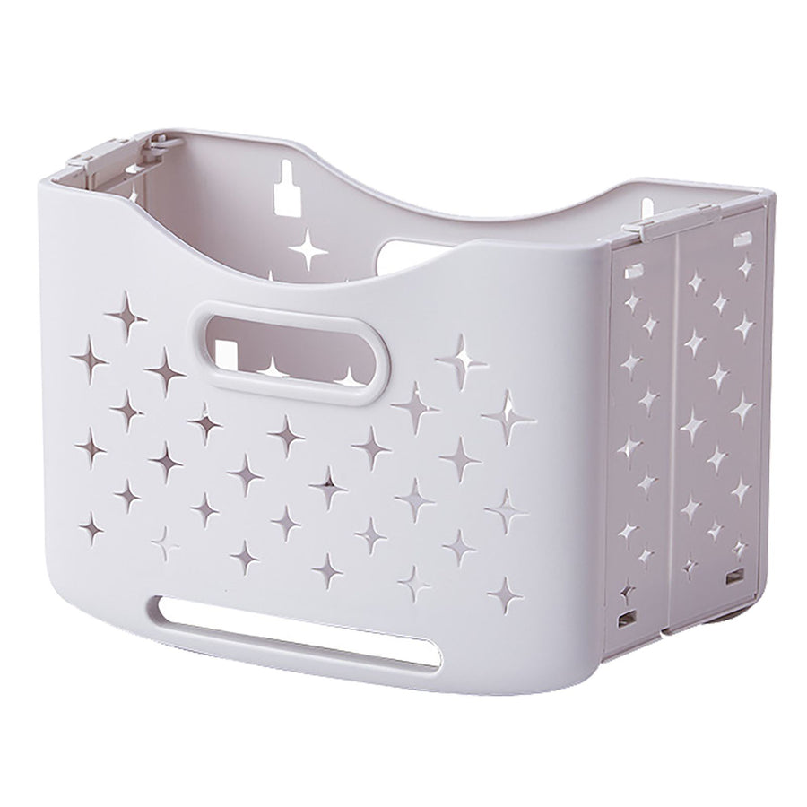 Collapsible Laundry Basket Portable Foldable Laundry Hamper Clothes Storage Organizer Basket for Home Hotel Ivory White Single Basket
