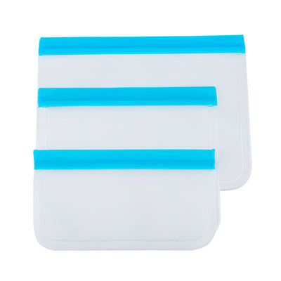 20PCS Reusable Ziplock Bags Translucent Scrub PEVA Food Storage Bags for Kitchen Fridge Organization