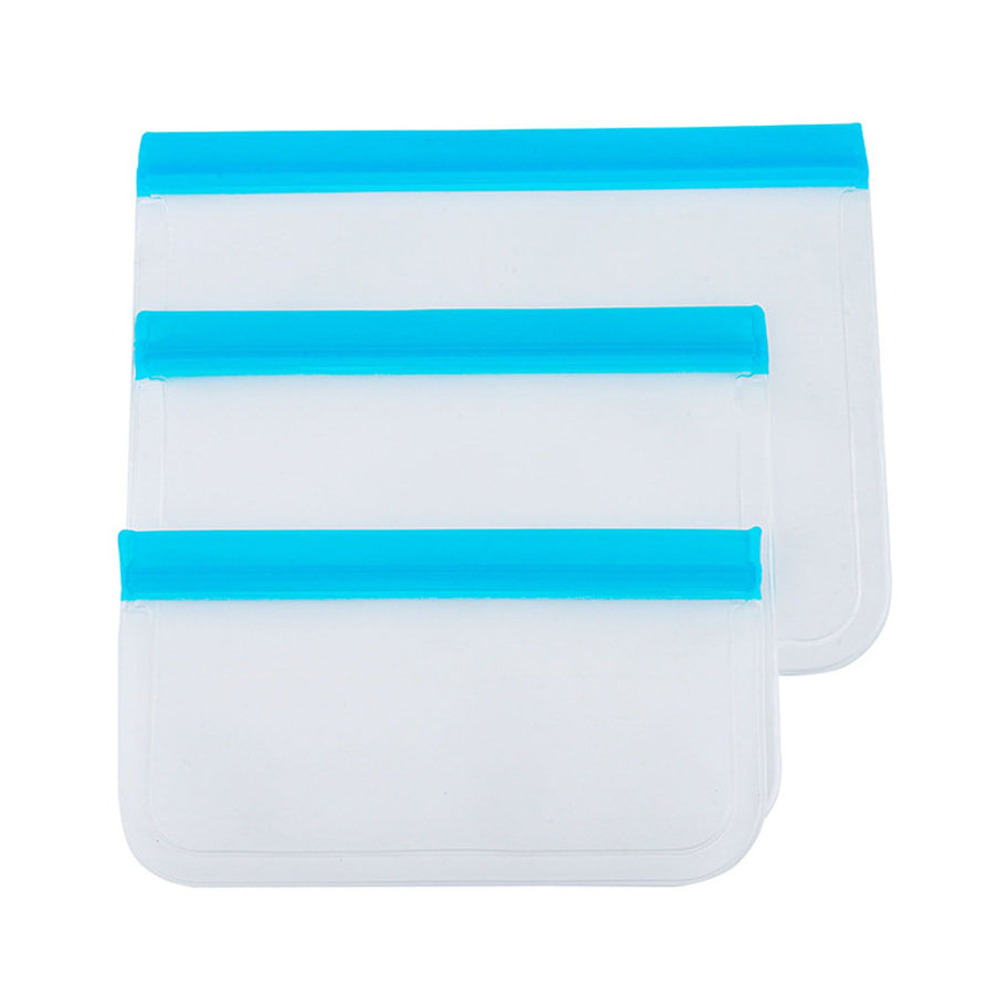 20PCS Reusable Ziplock Bags Translucent Scrub PEVA Food Storage Bags for Kitchen Fridge Organization