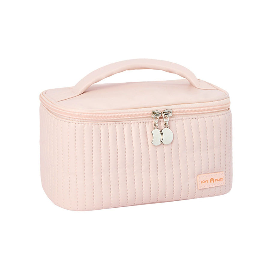 PU Open Lid Cake Shape Make Up Bag Cosmetic Storage Bag Soft Color Portable Makeup Bag Pink