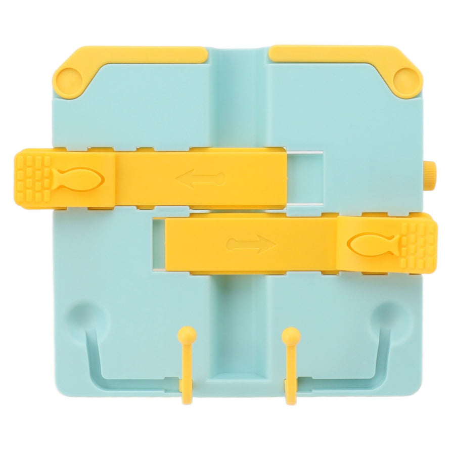 Reading Rack Foldable Portable Round Edges ABS Scratch Resistant Book Stand Holder for School Library Yellow Blue