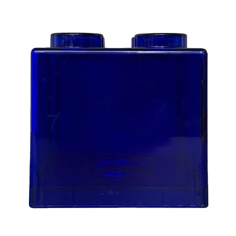 Clear Money Saving Bank Building Block Design Rectangular Transparent Coin Saving Box for Kids Boys Girls Blue 8.9x8.9x9.2cm / 3.5x3.5x3.6in
