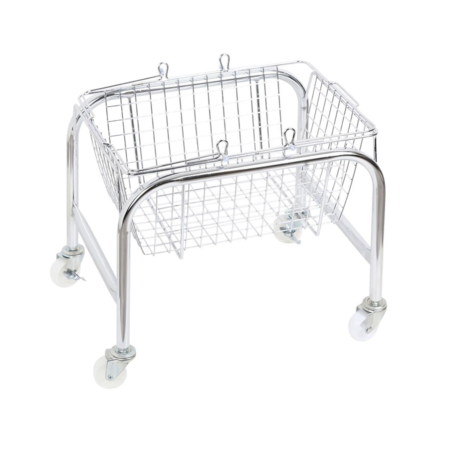 Storage Basket Convenient High Load Bearing Capacity for Bedroom Kitchen Dormitory Supplies Plastic Rolling Wheel + Storage Basket