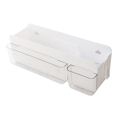 Multifunctional Clear Wall Mount Remote Control Holder Mobile Phone Charging Stationery Cosmetics Wall Storage Rack L Transparent