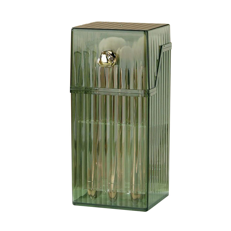 Cosmetic Brush Storage Box Luxurious Makeup Organizer Light Luxury Makeup Storage Box Desktop Eyebrow Pencil Powder Blusher Holder Green Free Size