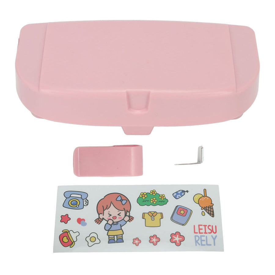 Multifunctional Car Glasses Holder Case Car Sun Visor Sunglasses Case Holder Eye Glasses Organizer Box With Clip Pink