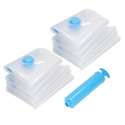 8Pcs Vacuum Compression Bag with 1 Manual Vacuum Air Pump Vacuum Compression Bag Kit