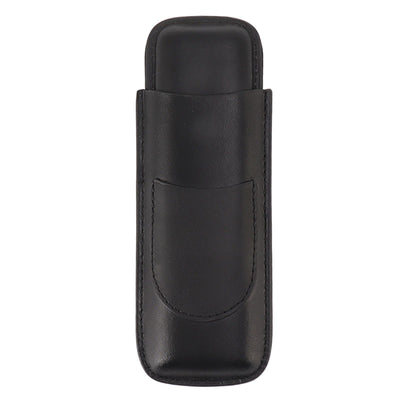 Cigar Case Elegant Vintage Hand Crafted Slim Portable 2 Fingers Cigar Holder for Travel Party Business Black
