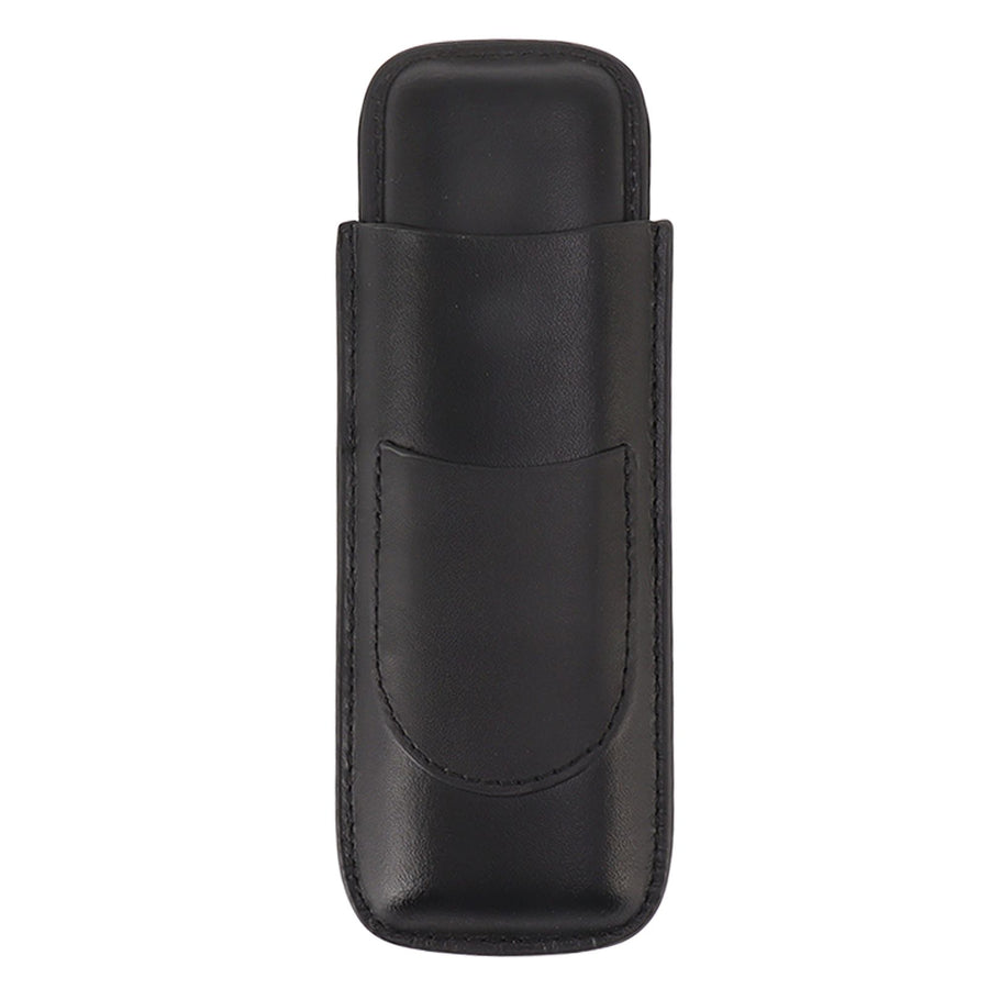Cigar Case Elegant Vintage Hand Crafted Slim Portable 2 Fingers Cigar Holder for Travel Party Business Black
