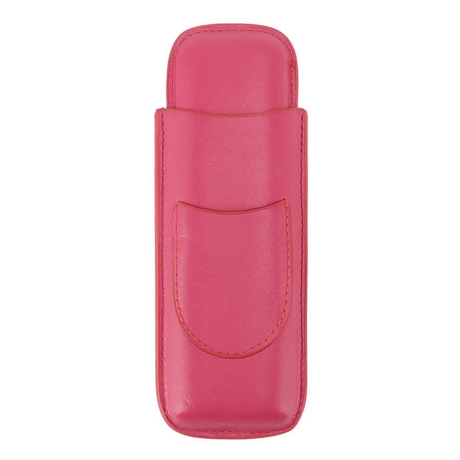 Cigar Case Elegant Vintage Hand Crafted Slim Portable 2 Fingers Cigar Holder for Travel Party Business Pink
