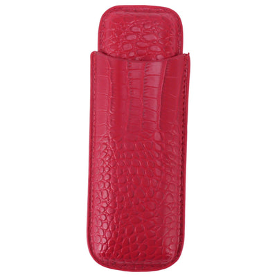 Cigar Case Holder Soft Leather Portable Wear Resistant Vintage Cigar Humidor for Birthday Red