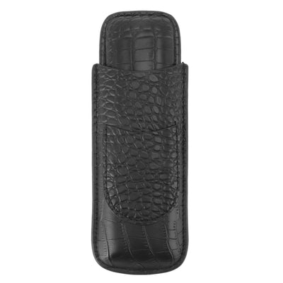 Cigar Case Holder Soft Leather Portable Wear Resistant Vintage Cigar Humidor for Birthday Black
