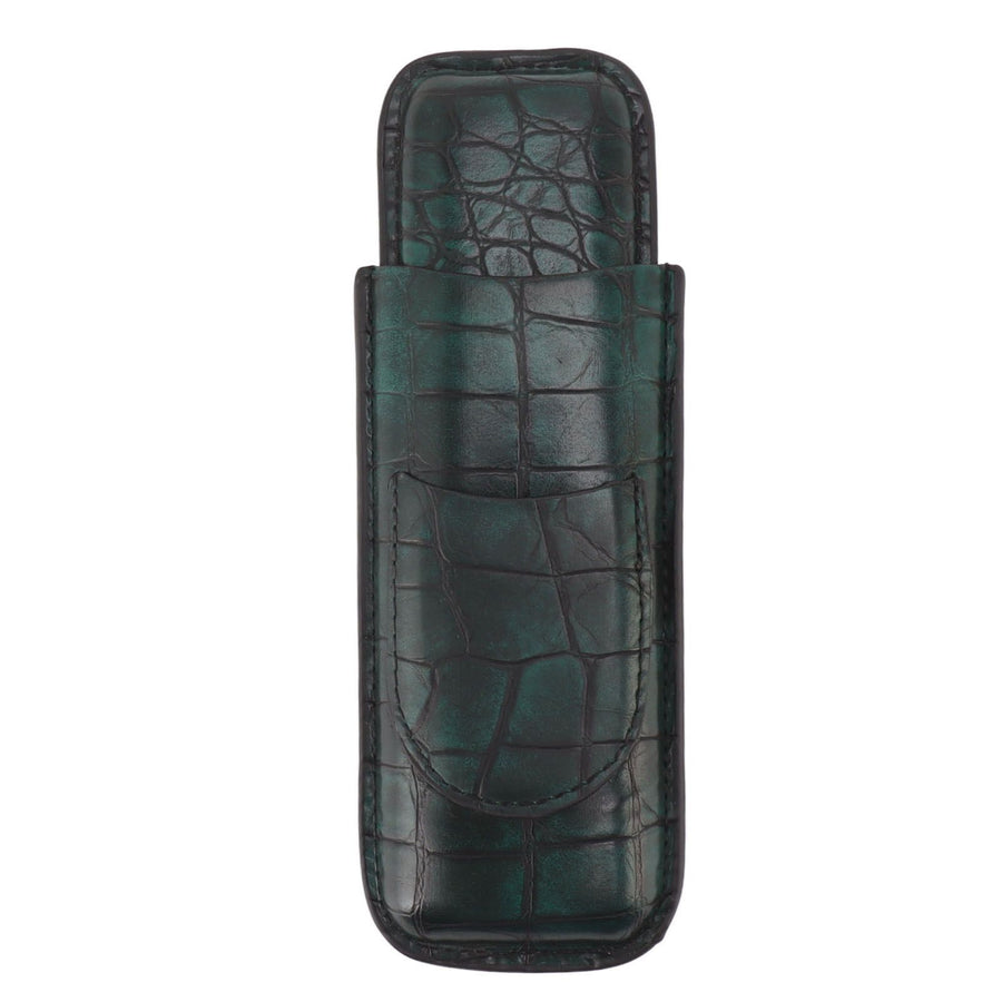 2 Finger Cigar Case Waterproof Portable Artificial Leather Cigar Case Box for Men Office Business