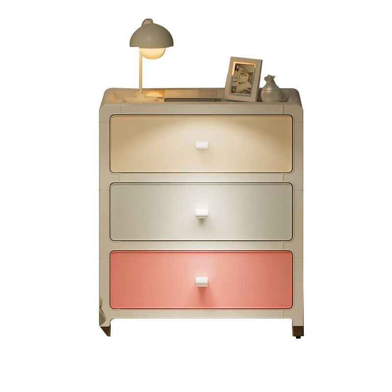 Home Storage Cabinet PP Macaron Color Large Capacity Multi Layer Drawer Storage Cabinet for Bedroom Office 3 Layer