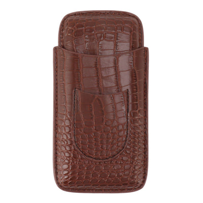 Cigar Holder Case Artificial Leather Portable Durable Elegant 3 Finger Cigar Box for Travel Outdoor Business 78