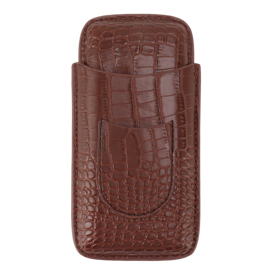 Cigar Holder Case Artificial Leather Portable Durable Elegant 3 Finger Cigar Box for Travel Outdoor Business 78