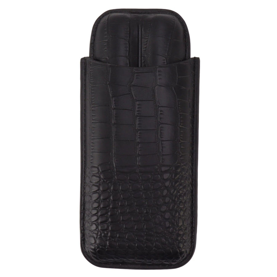 Portable Cigar Bag 2 Holder Leather Humidor Box Storage Case for Protection and Moisturizing