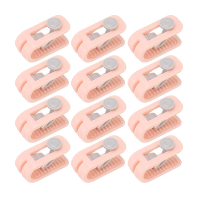 12pcs Bed Sheet Clips Prevent Slip Needleless Safe 180 Degree Closure Universal Quilt Cover Fastener for Home Pink