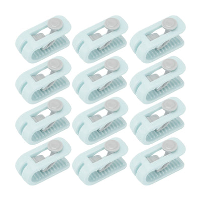 12pcs Bed Sheet Clips Prevent Slip Needleless Safe 180 Degree Closure Universal Quilt Cover Fastener for Home Green
