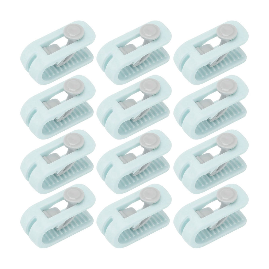 12pcs Bed Sheet Clips Prevent Slip Needleless Safe 180 Degree Closure Universal Quilt Cover Fastener for Home Green