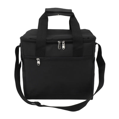 Collapsible Cooler Bag 15L Large Capcity Insulated Leakproof Heat Preservation Food Bag for Beach Picnics Camping Barbecues Black
