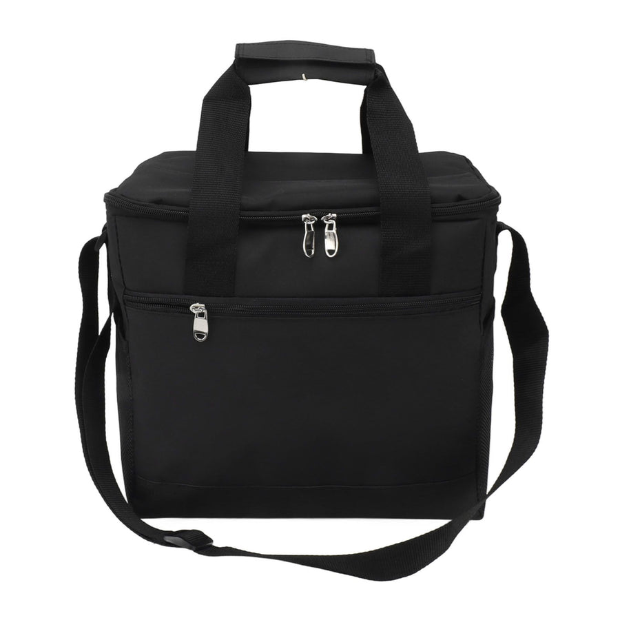 Collapsible Cooler Bag 15L Large Capcity Insulated Leakproof Heat Preservation Food Bag for Beach Picnics Camping Barbecues Black