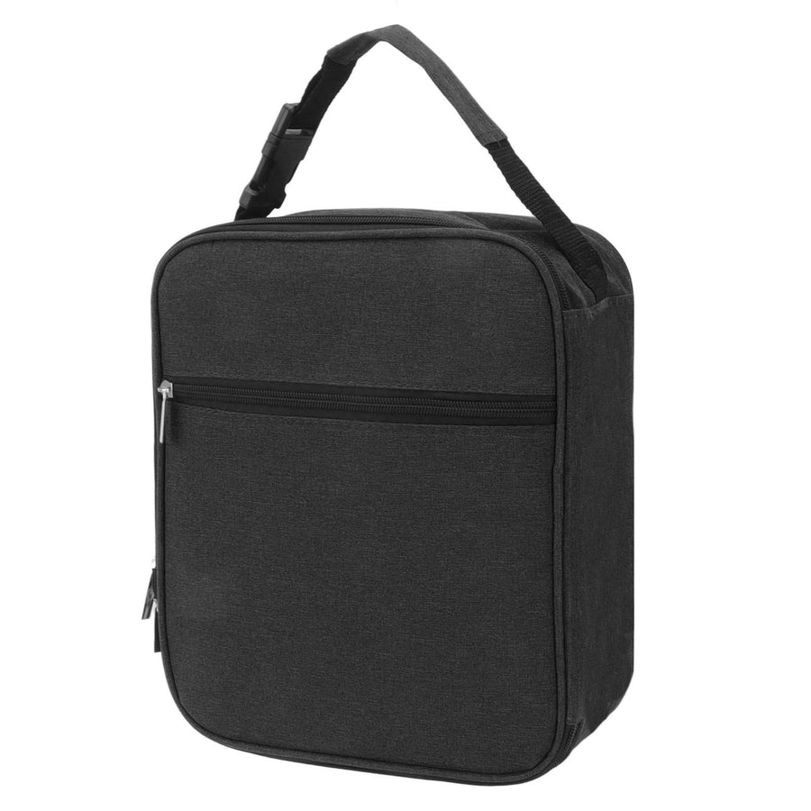 Insulated Lunch Bag 6L Oxford Fabric Leakproof Lining Portable Handle Zippered Lunch Bag for Outdoor Camping Beach Black