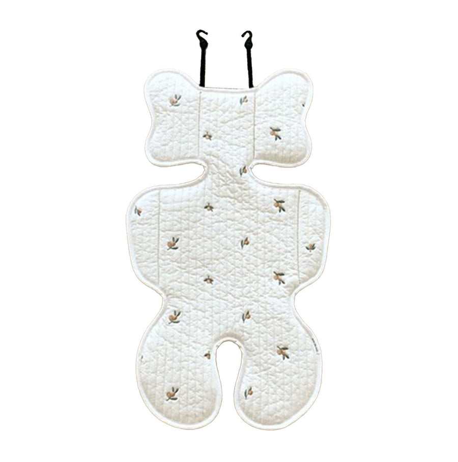 Soft Baby Stroller Seat Cushion Breathable Pure Cotton Infant Car Seat Head Neck Body Support Thin Style Olive