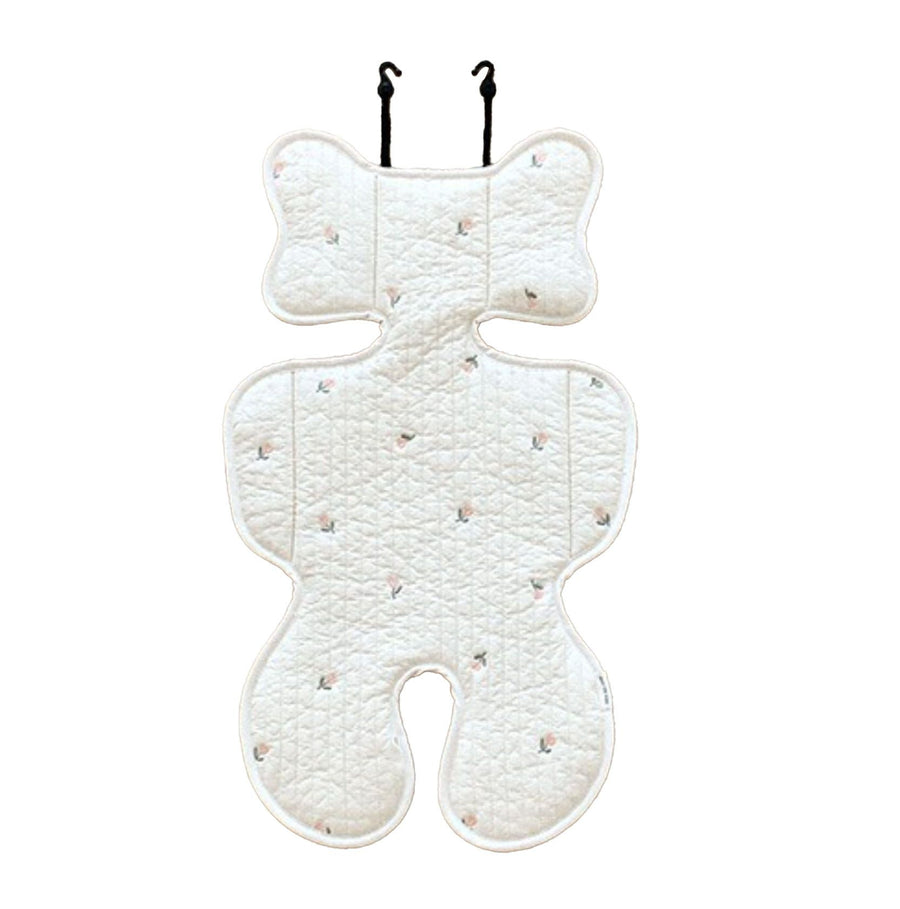 Soft Baby Stroller Seat Cushion Breathable Pure Cotton Infant Car Seat Head Neck Body Support Thin Style Tulip