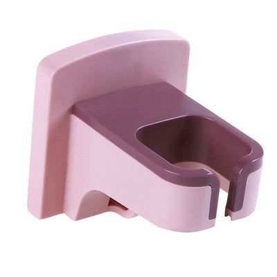 Wall Mounted Hair Dryer Holder Punch Free Self Adhesive Blow Dryer Holder for Bathroom Washroom Pink