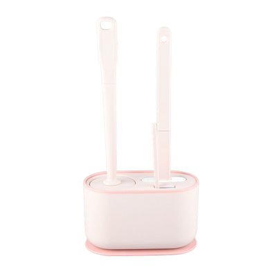Long Handle Toilet Brush Set Deep Cleansing Multifunctional Hanging Toilet Brush Set for Bathroom Sakura Pink