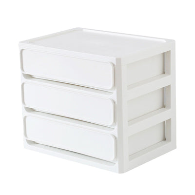 Storage Drawer Multi Layers Stackable Dustproof Desktop Storage Box Organizer for Student Dormitory Home Cosmetics 3 Layers White