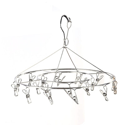 Clothes Drying Hanger Stainless Steel Multi Clip Laundry Drip Hanging Rack for Underwear Socks Hat No Loop Round