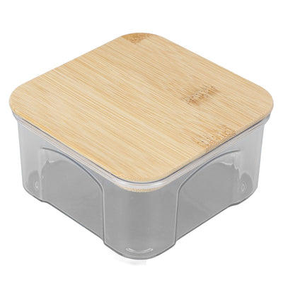 Airtight Food Storage Container Clear Food Storage Jar with Bamboo Lid for Noodles Flour Cereal Rice Tea Coffee Beans 450ml 10.7x5.7cm / 4.2x2.2in