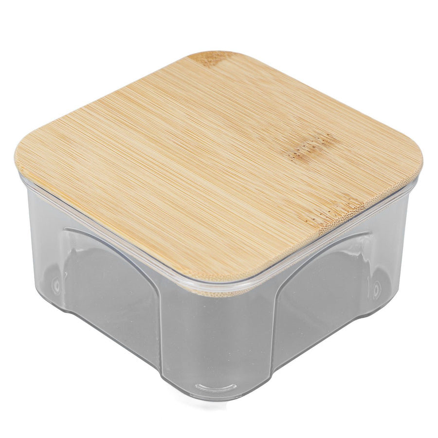Airtight Food Storage Container Clear Food Storage Jar with Bamboo Lid for Noodles Flour Cereal Rice Tea Coffee Beans 450ml 10.7x5.7cm / 4.2x2.2in