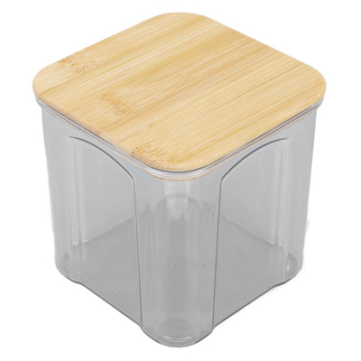 Airtight Food Storage Container Clear Food Storage Jar with Bamboo Lid for Noodles Flour Cereal Rice Tea Coffee Beans 900ml 10.7x11cm / 4.2x4.3in